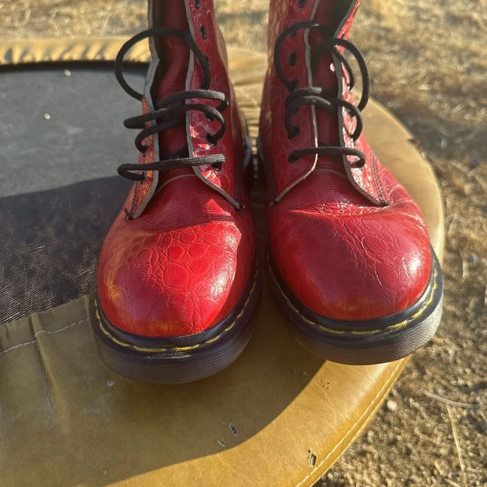 vintage dr martens made in england Boots Red Crocs UK 11 / US 12 Rare Biker Punk
